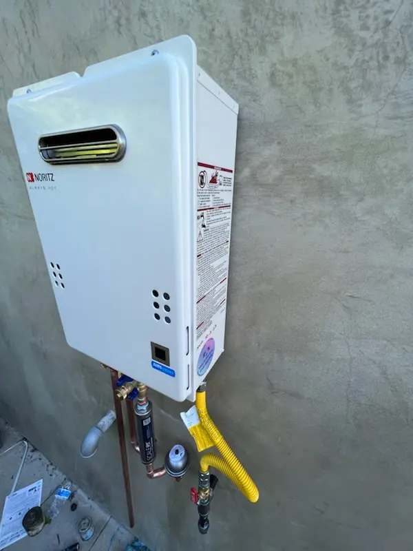 Tankless water heater installation for Fieldstone homes